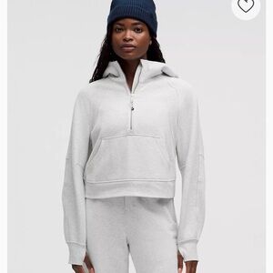 Lululemon Scuba Oversized Half-Zip Hoodie Heathered Core Ultra Light Gray M/L